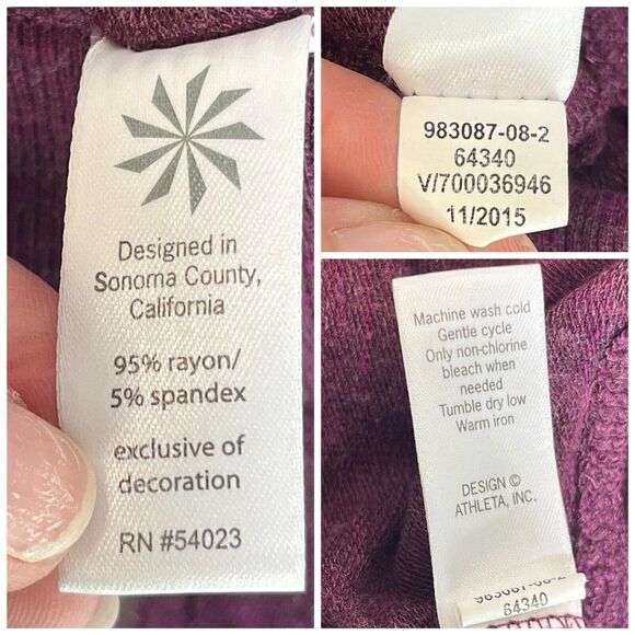Athleta Womens Inner Twist Hooded Sweatshirt Long Sleeve Size Large Red Purple - Picture 12 of 13